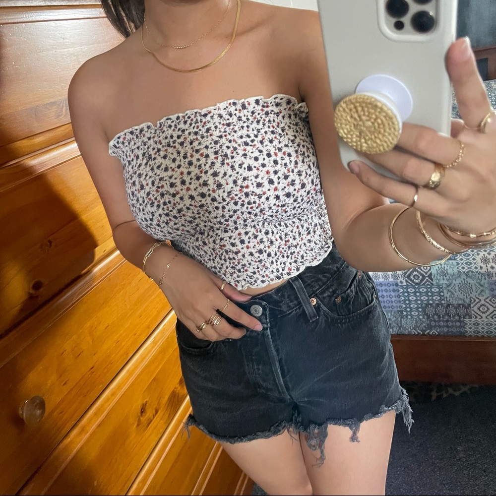 John galt brandy melville floral tube top